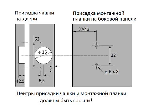 Петля быстрого монтажа Sensys 8639I TH 52 B-2 накладная 45*, с демпфером Art. 9088019, Hettich